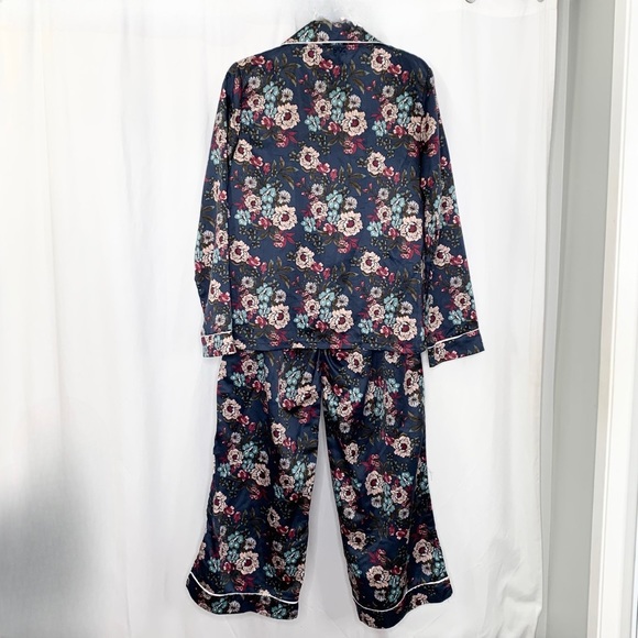 Nanette Lepore Womens Satin Floral PJ Set Size Large Excellent Condition - Picture 2 of 8